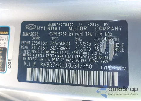 2024 Hyundai Palisade Calligraphy из США, поврежденный, VIN KM8R74GE3RU647750